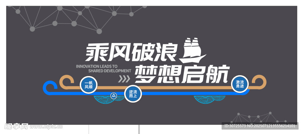 乘风破浪 梦想启航背景图