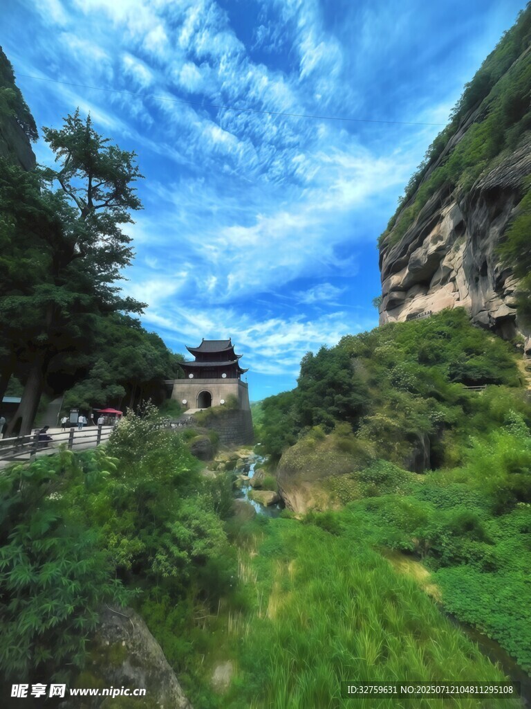 山间古景 
