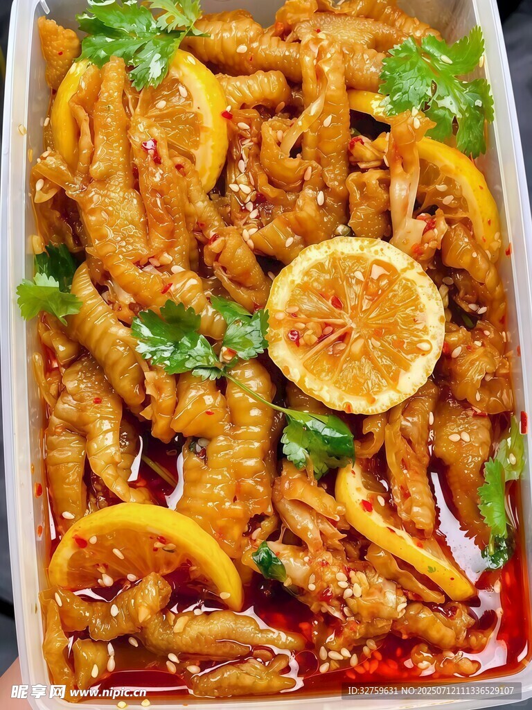 柠檬酸辣无骨鸡爪美食