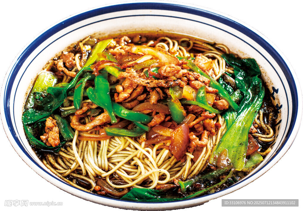 美味青菜肉丝拌面