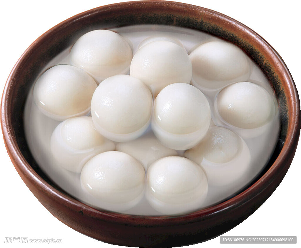 碗中圆润的美味汤圆