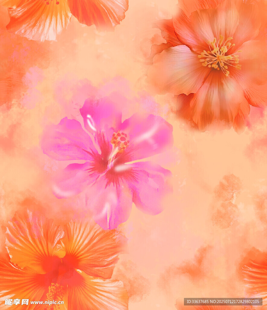 橙色花卉