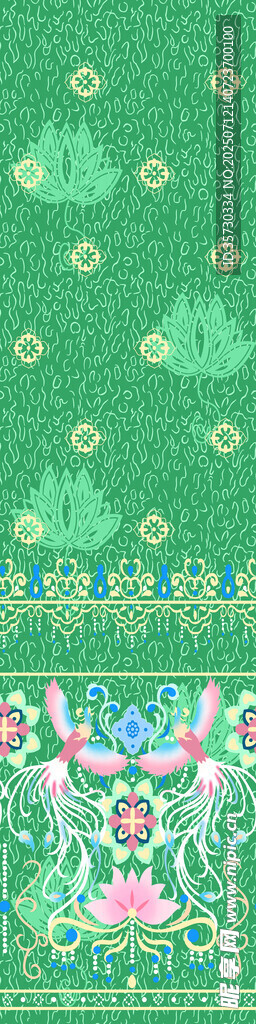 清新绿色花卉图案背景