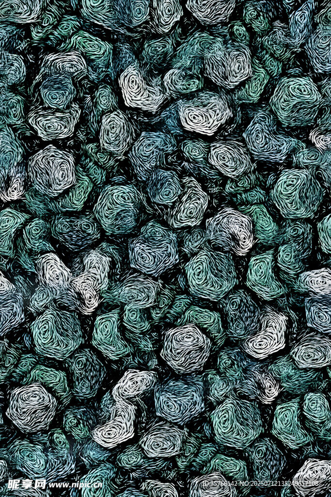 蓝绿色碎石纹理图案