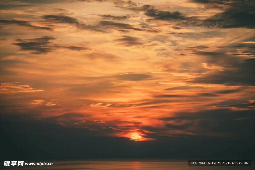 海上壮丽日落美景