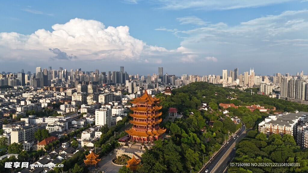 黄鹤楼俯瞰城市风光