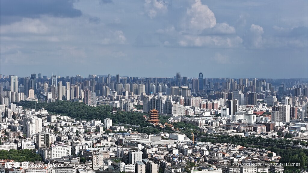 武汉城市天际线俯瞰景观