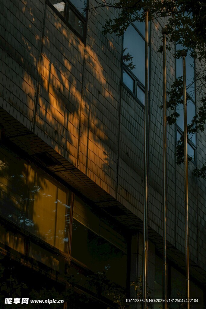 夕阳下的建筑光影
