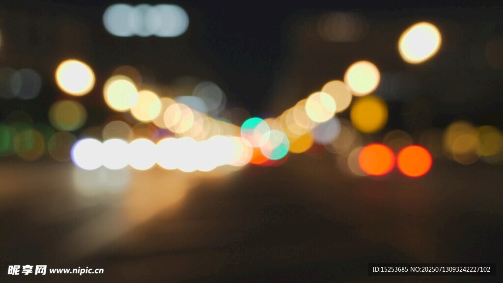 城市夜景灯光模糊光斑