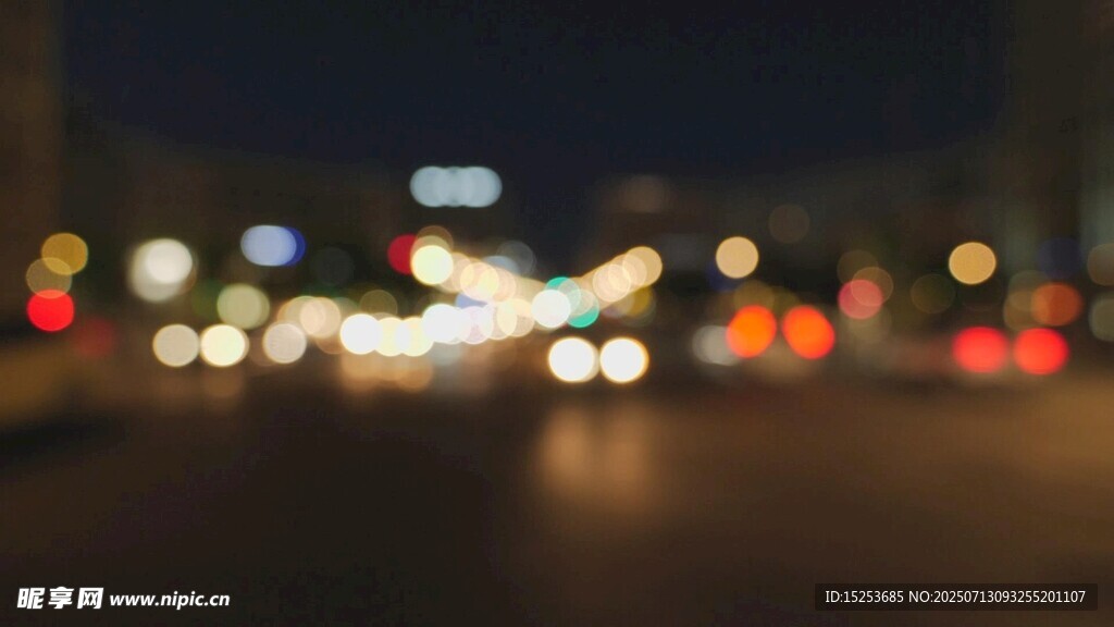 城市夜景光斑模糊景象