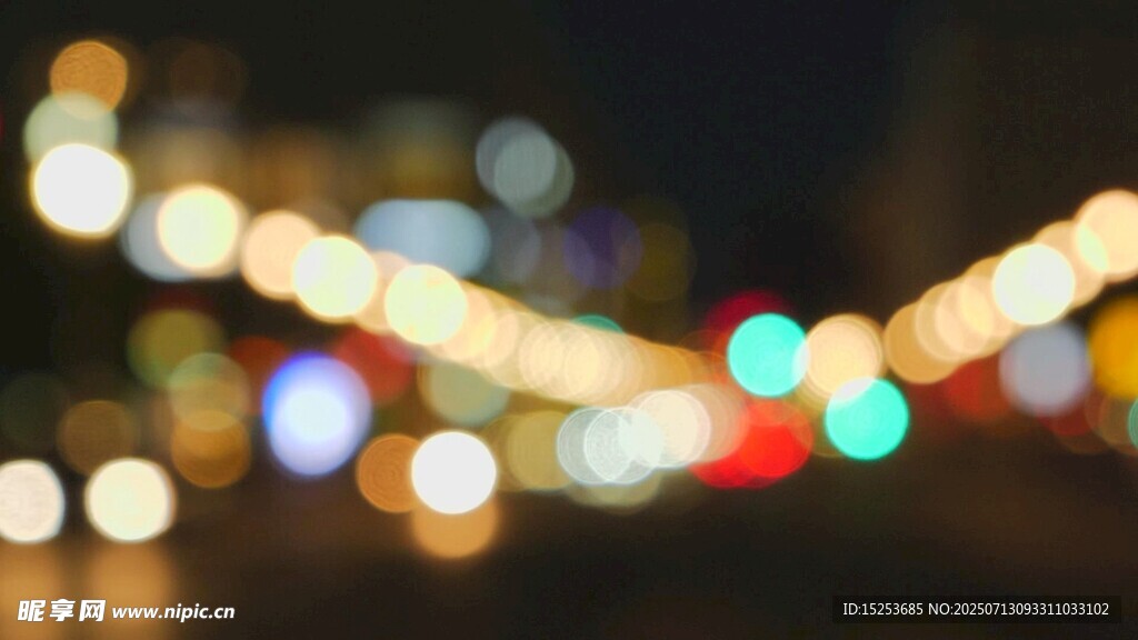 夜晚绚丽光斑灯光景象