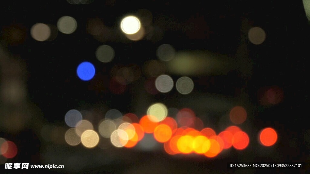 夜晚城市光斑梦幻景象