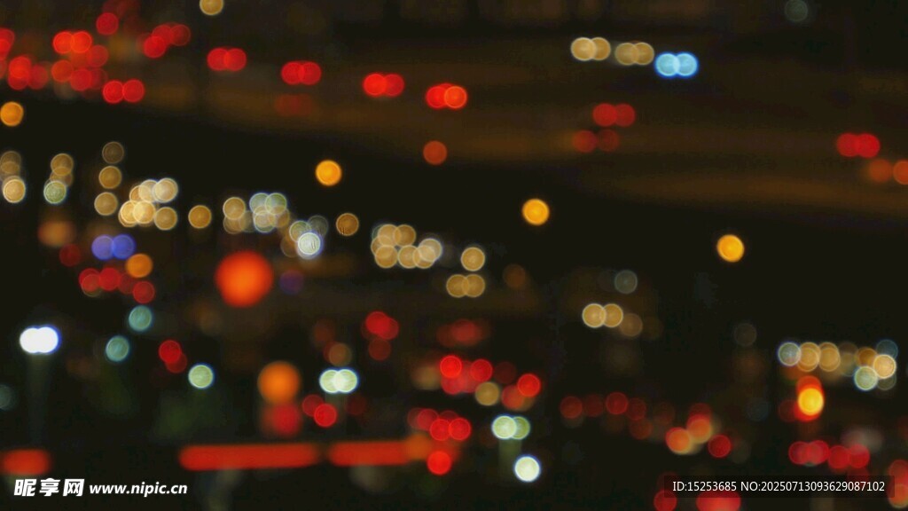 城市夜景车流灯光闪烁