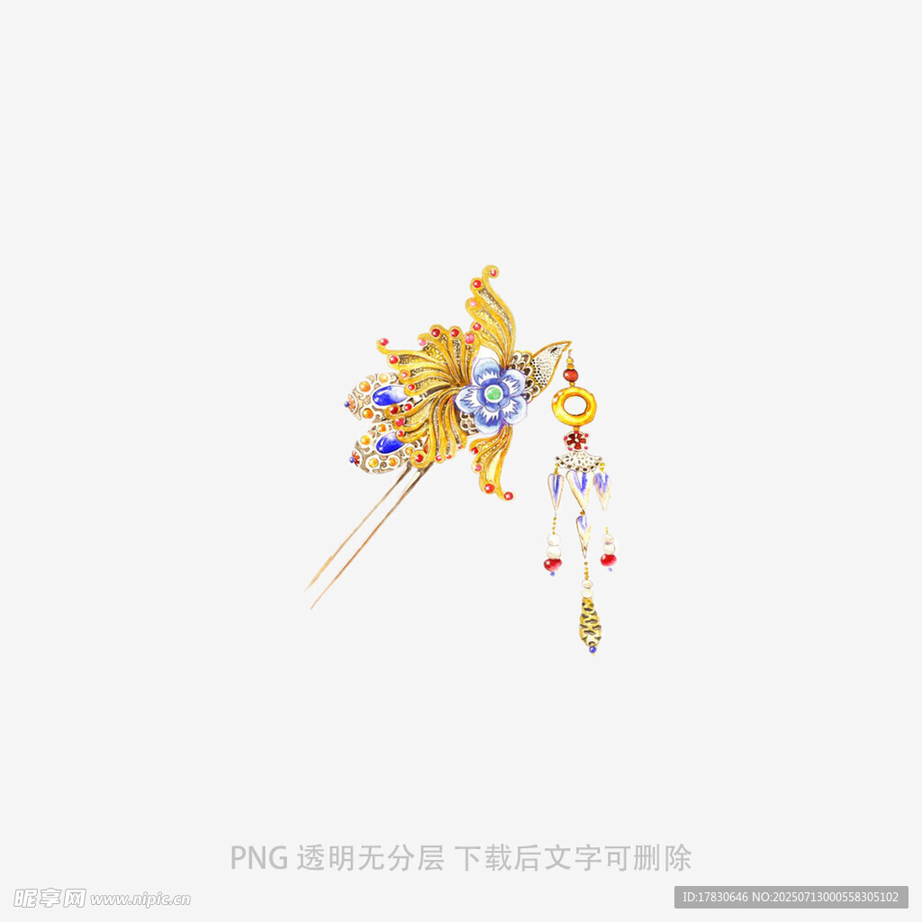 精美古风发簪饰品展示