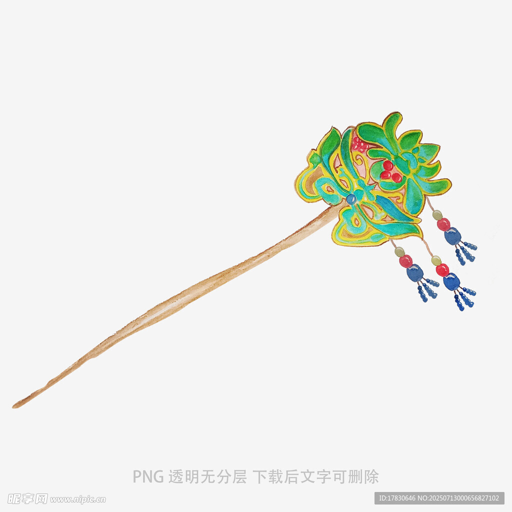 精美荷花造型古风团扇