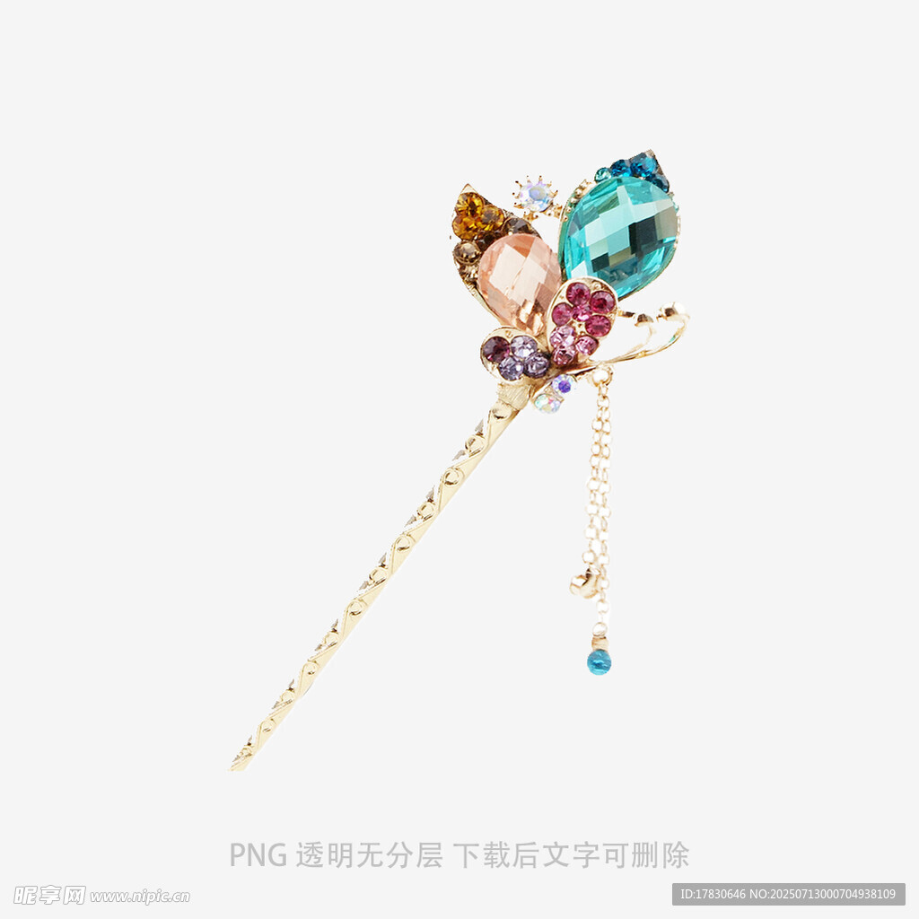 多彩宝石蝴蝶造型胸针