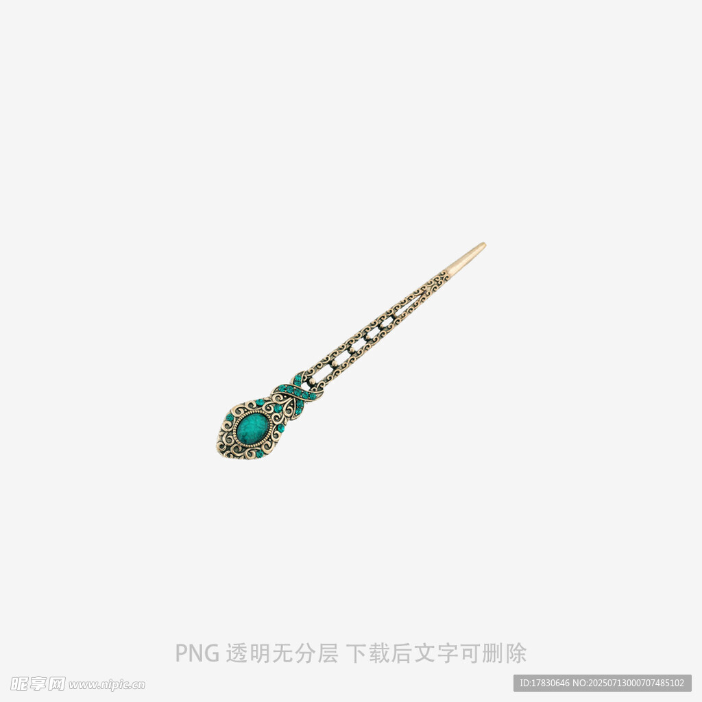 古风镶宝石精美发簪