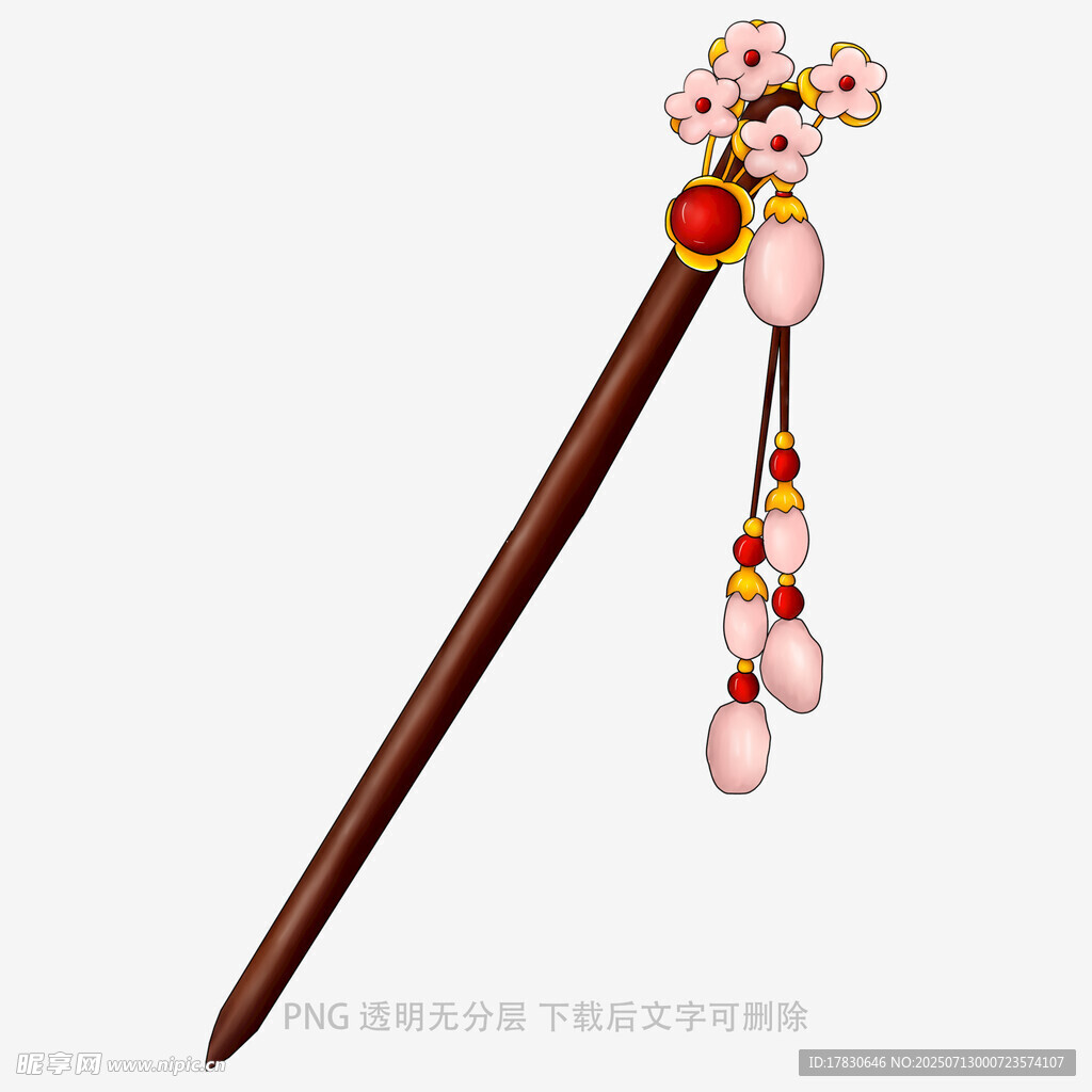 古风花朵流苏木质发簪