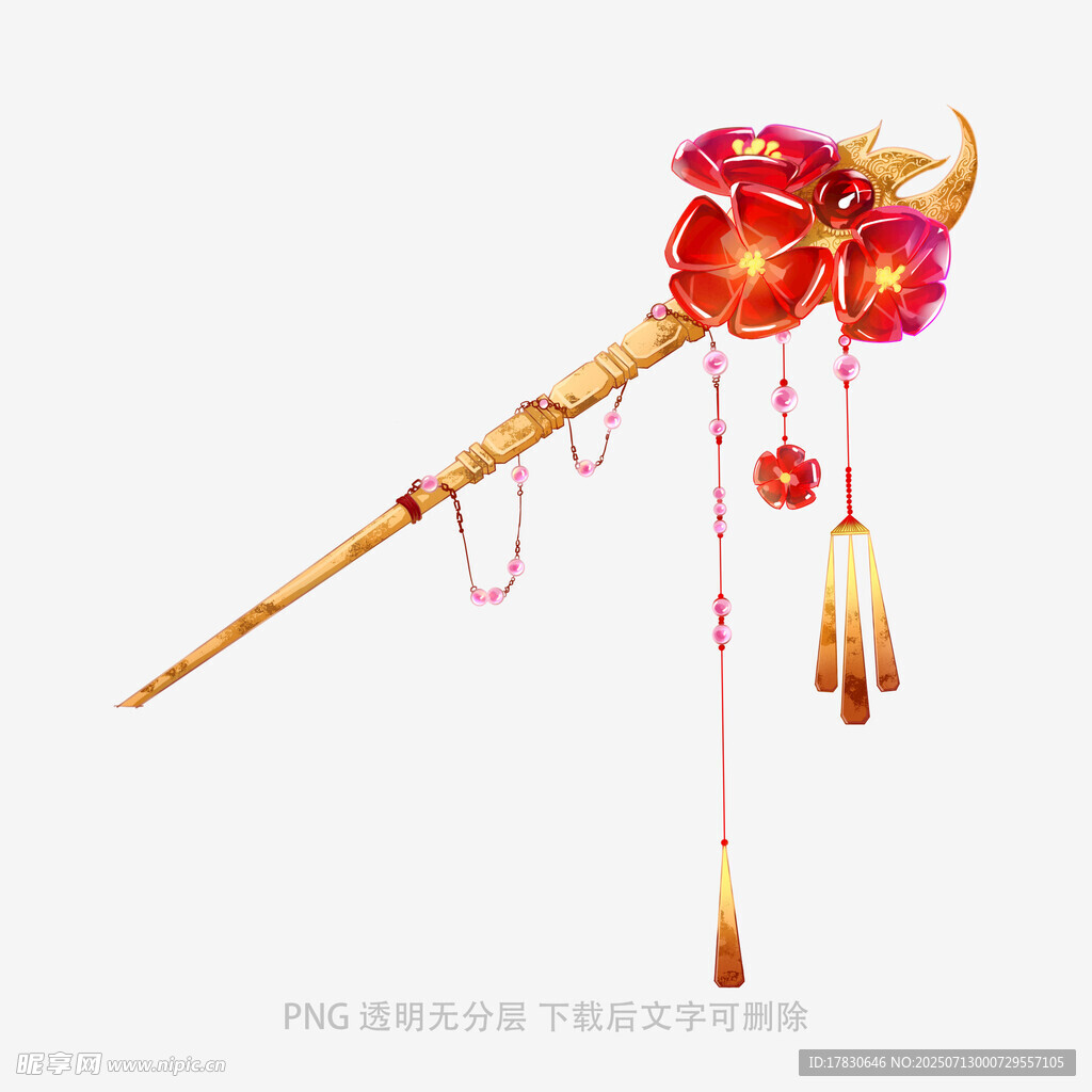 中式古典凤头流苏发簪