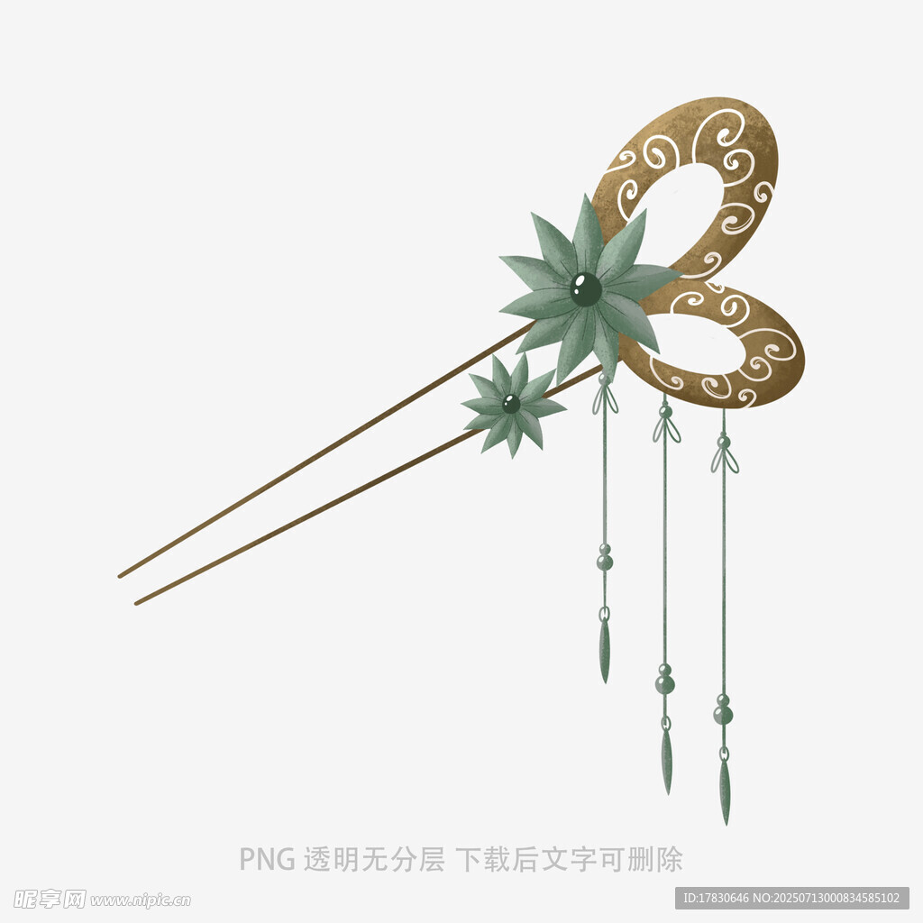 古风双蝶发簪饰品