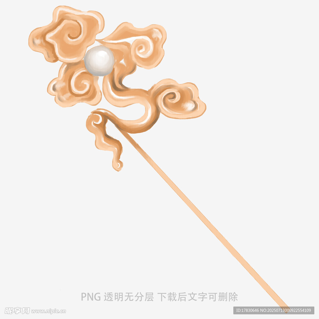 中式祥云木质簪子