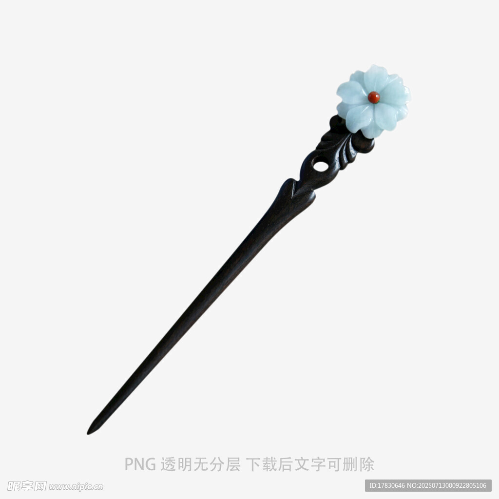 黑色簪花发簪