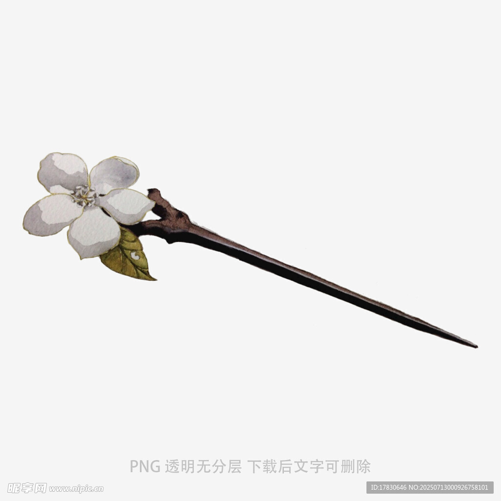 古风白花朵发簪