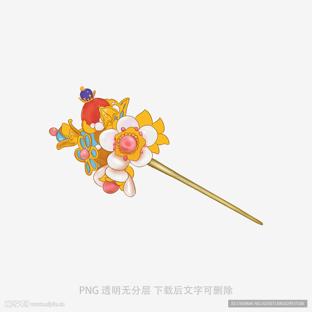多彩花朵发簪