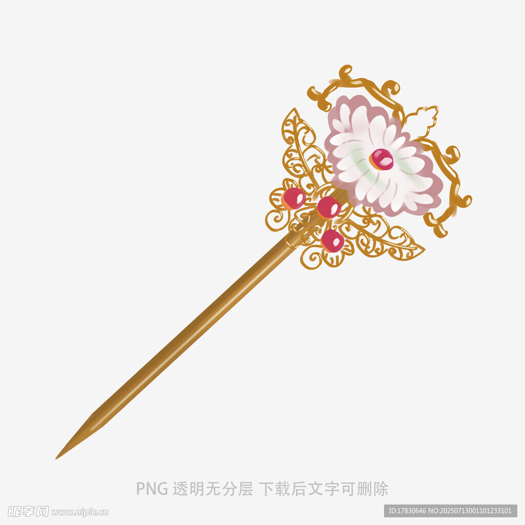 金镶玉嵌宝石精美发簪