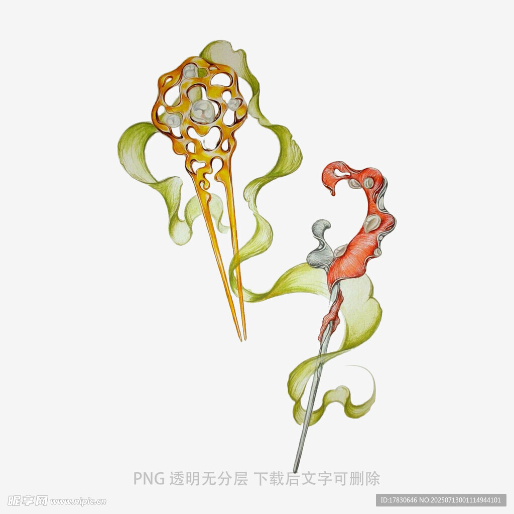 古风精美如意插画设计