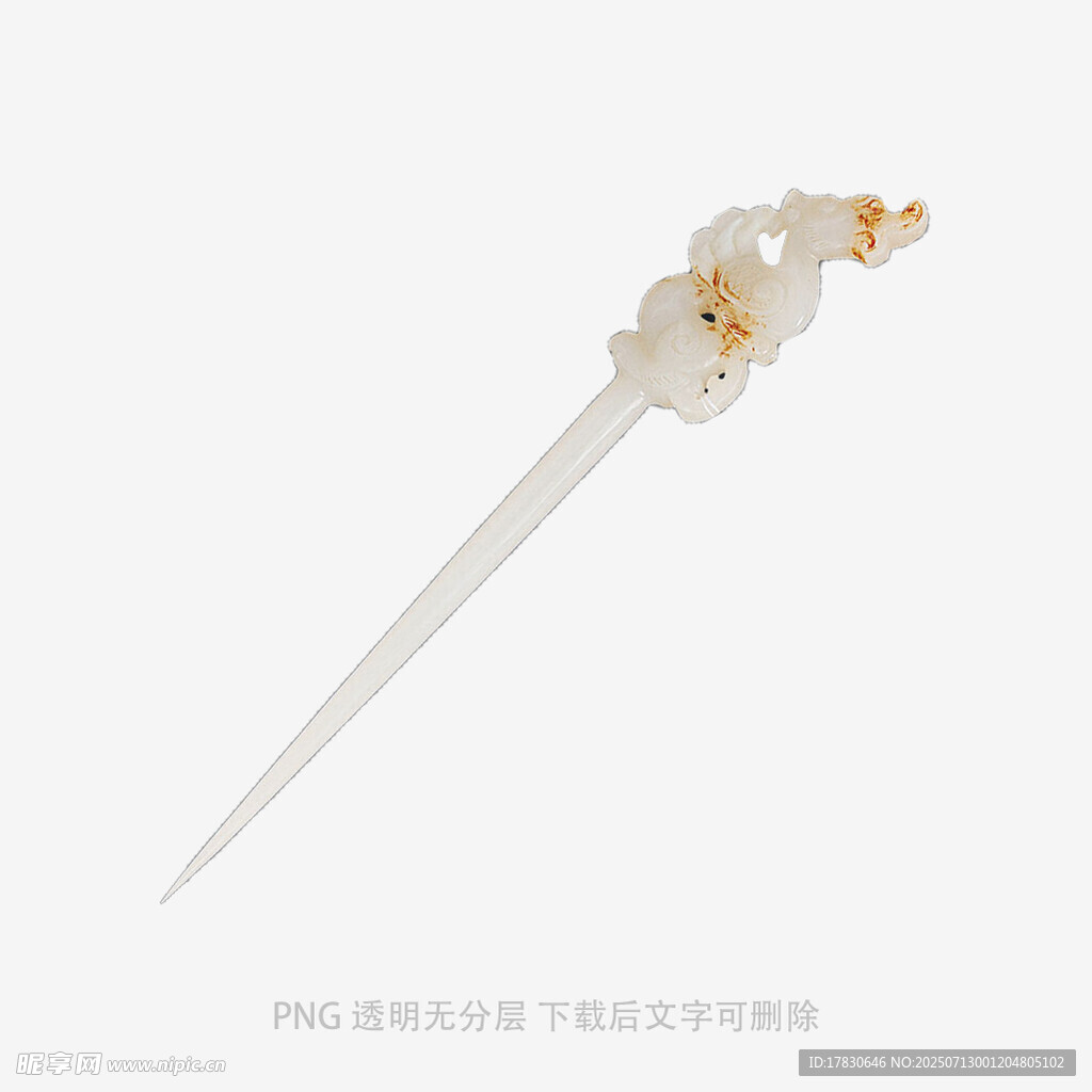 白玉花朵发簪