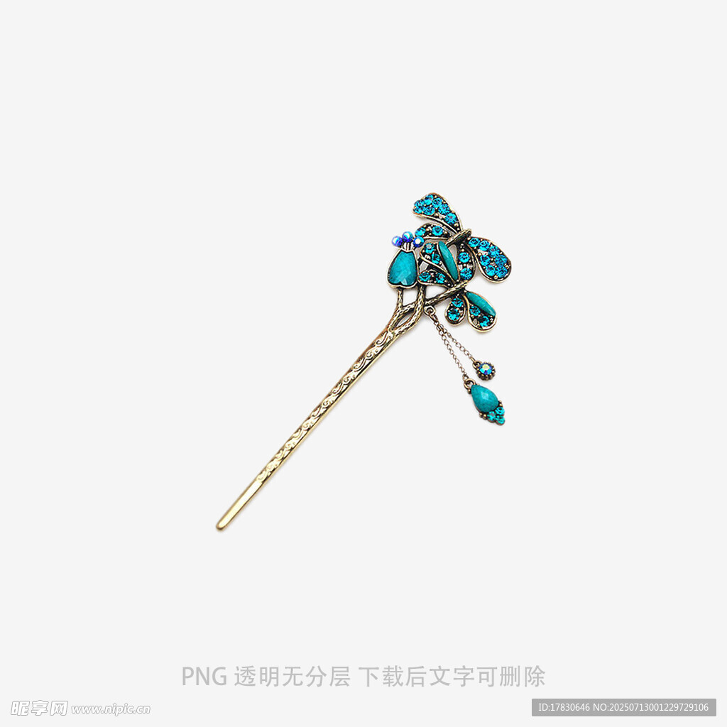 古风绿松石发簪