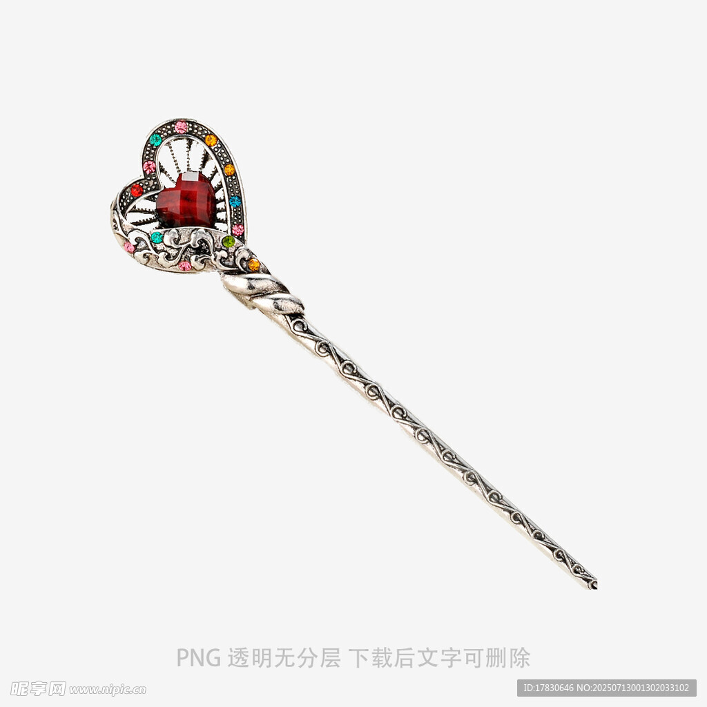 心形宝石镶嵌精致发簪