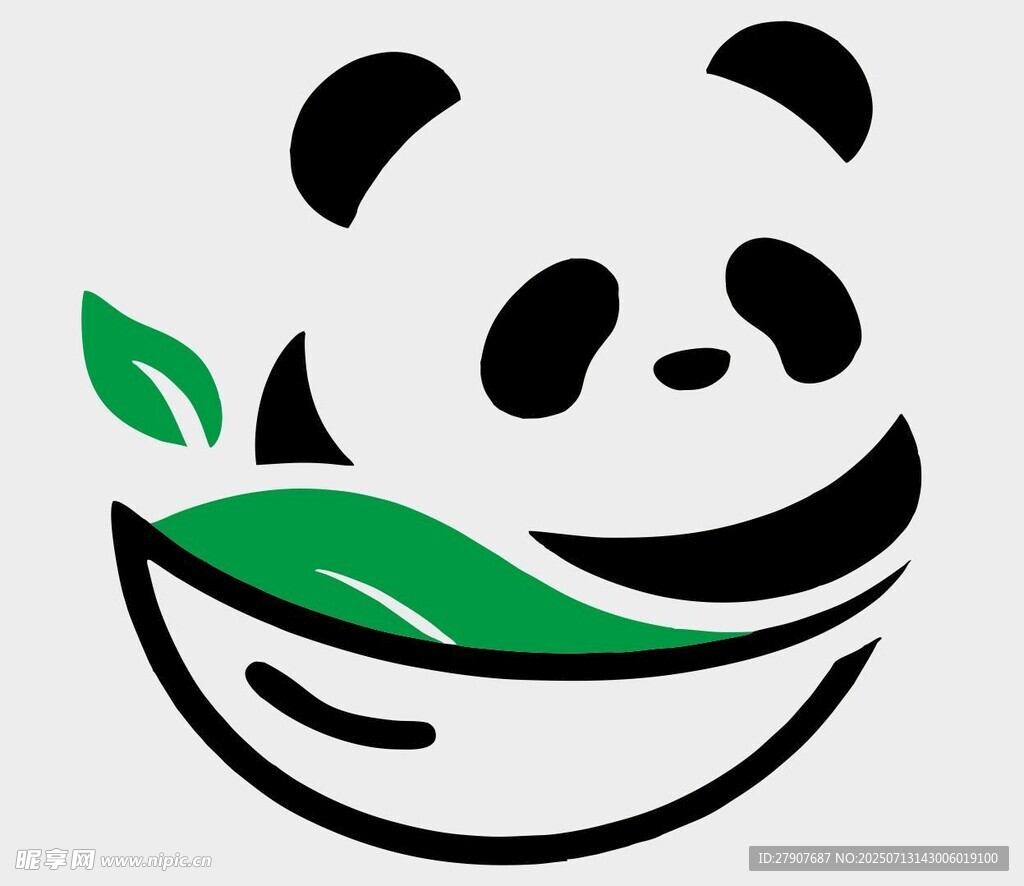 熊猫绿叶标志图案