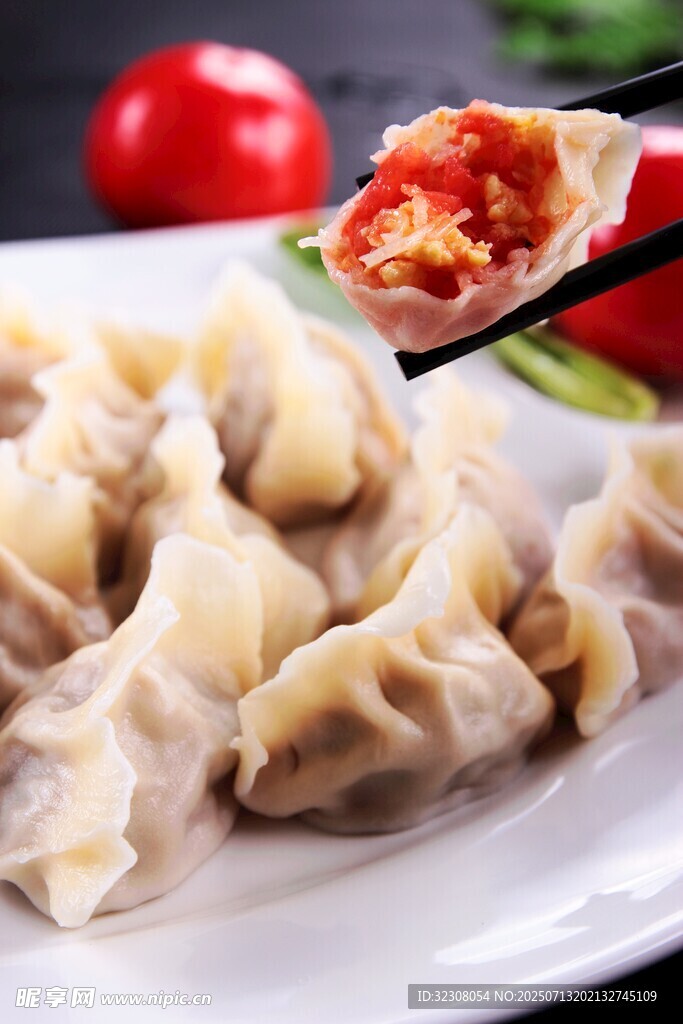 美味饺子特写 