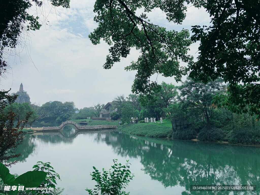 河畔绿荫