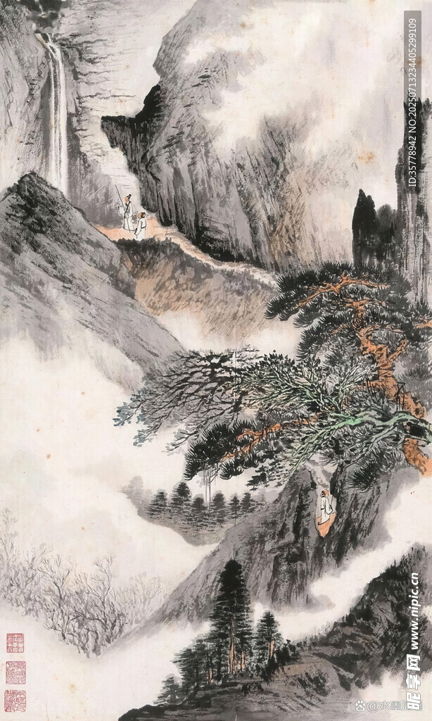 水墨山水国画