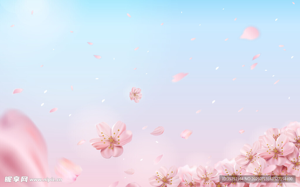 浪漫粉色樱花美景