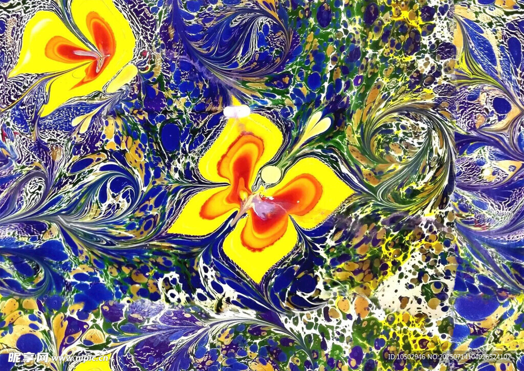 抽象绚丽花卉艺术画作