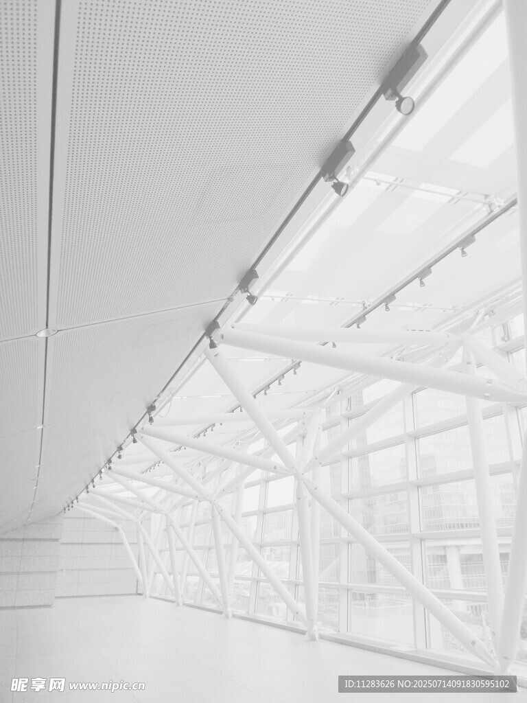 极简白色工业风建筑空间