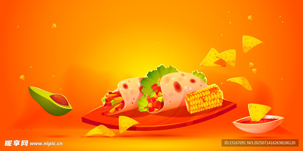 美味墨西哥卷饼诱人呈现