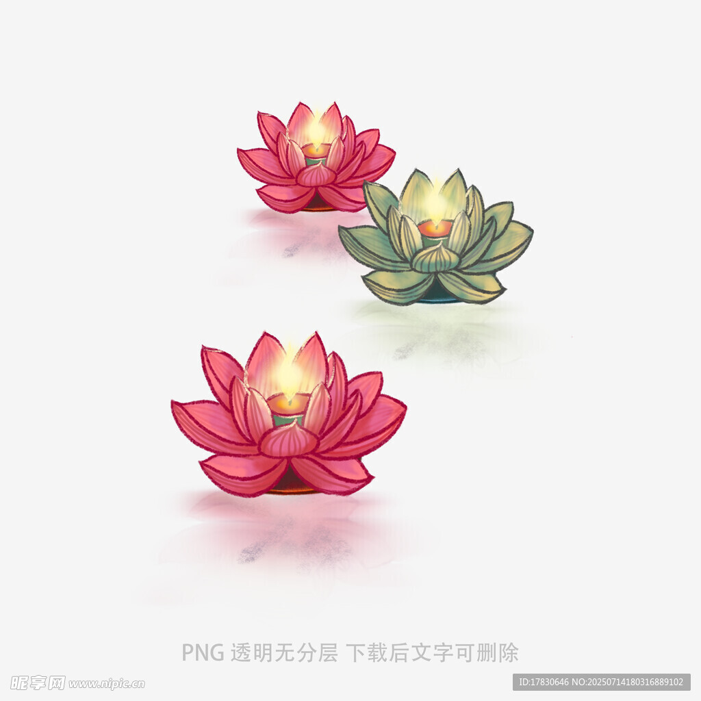 三朵发光莲花摆件