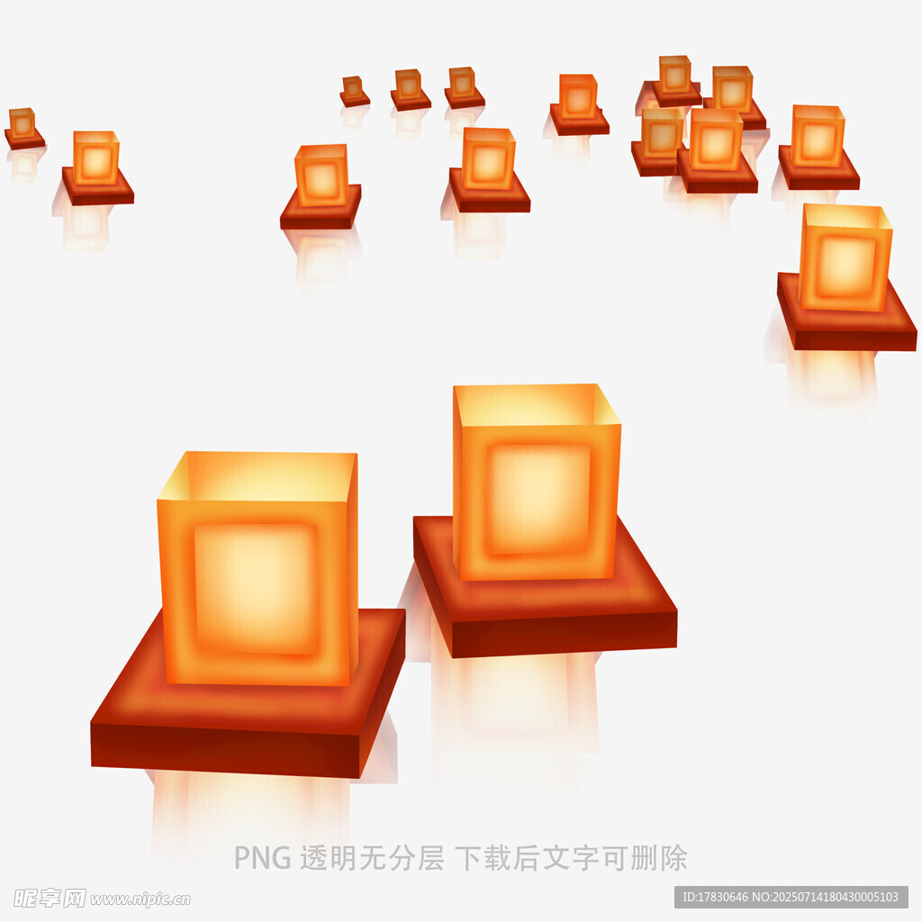 橙色立体方块排列图案