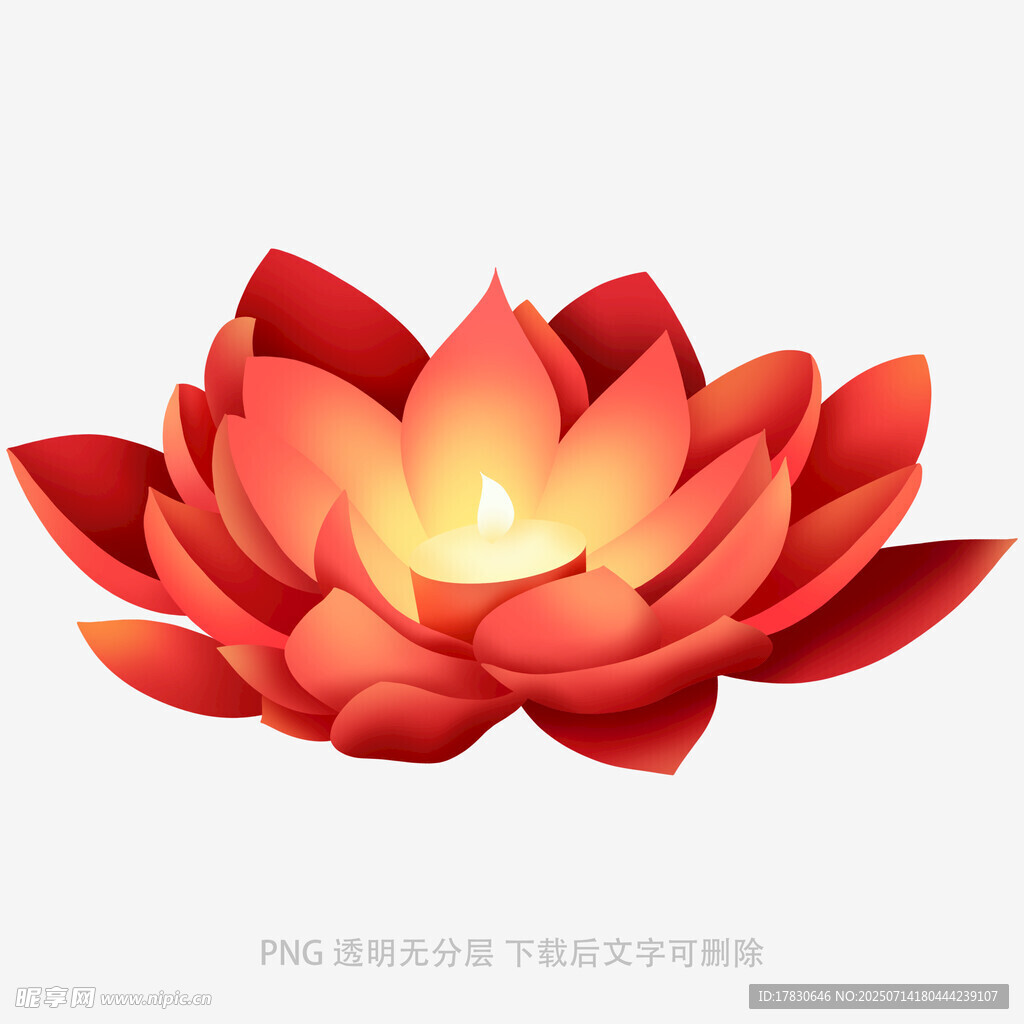 绽放的红色莲花烛火