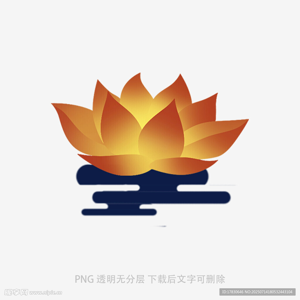 金色莲花图标设计