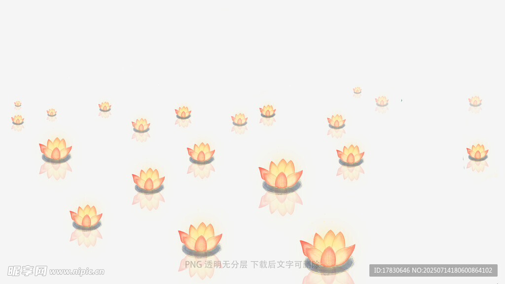 漂浮的金色花朵图案
