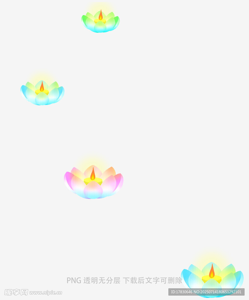 彩色莲花漂浮图案