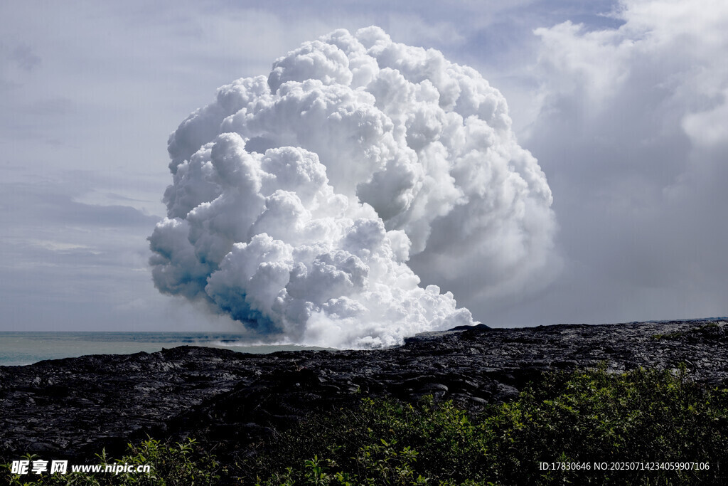 壮观火山喷发景象