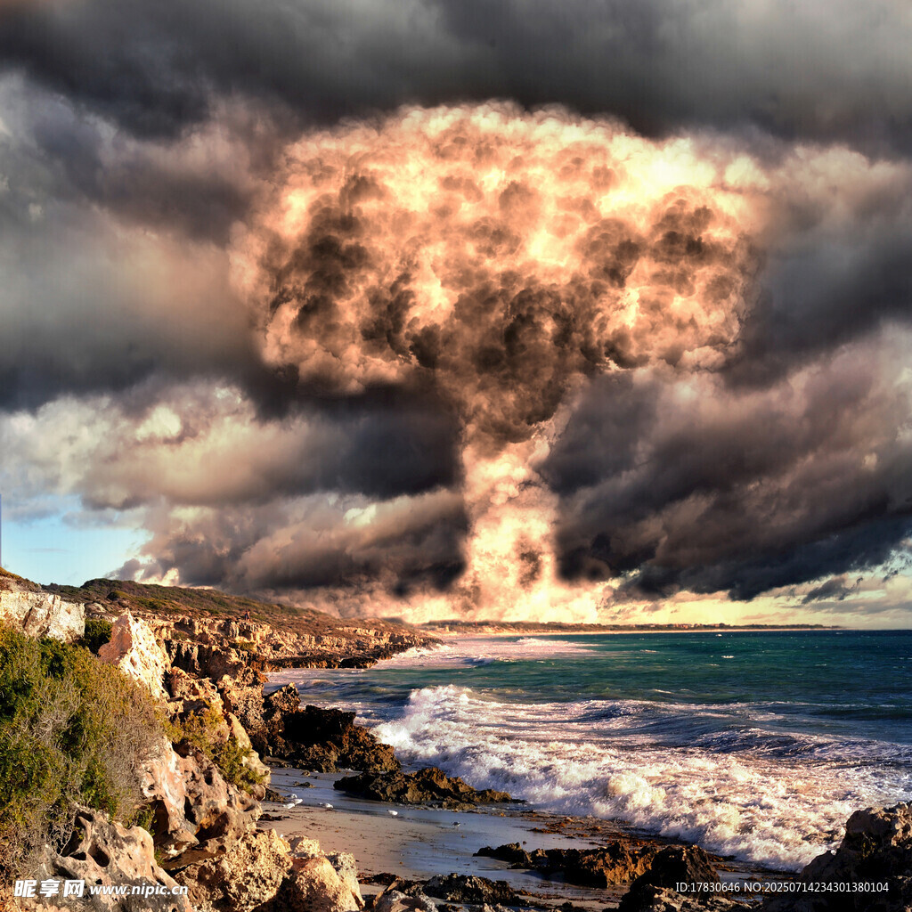 海边核爆震撼景象
