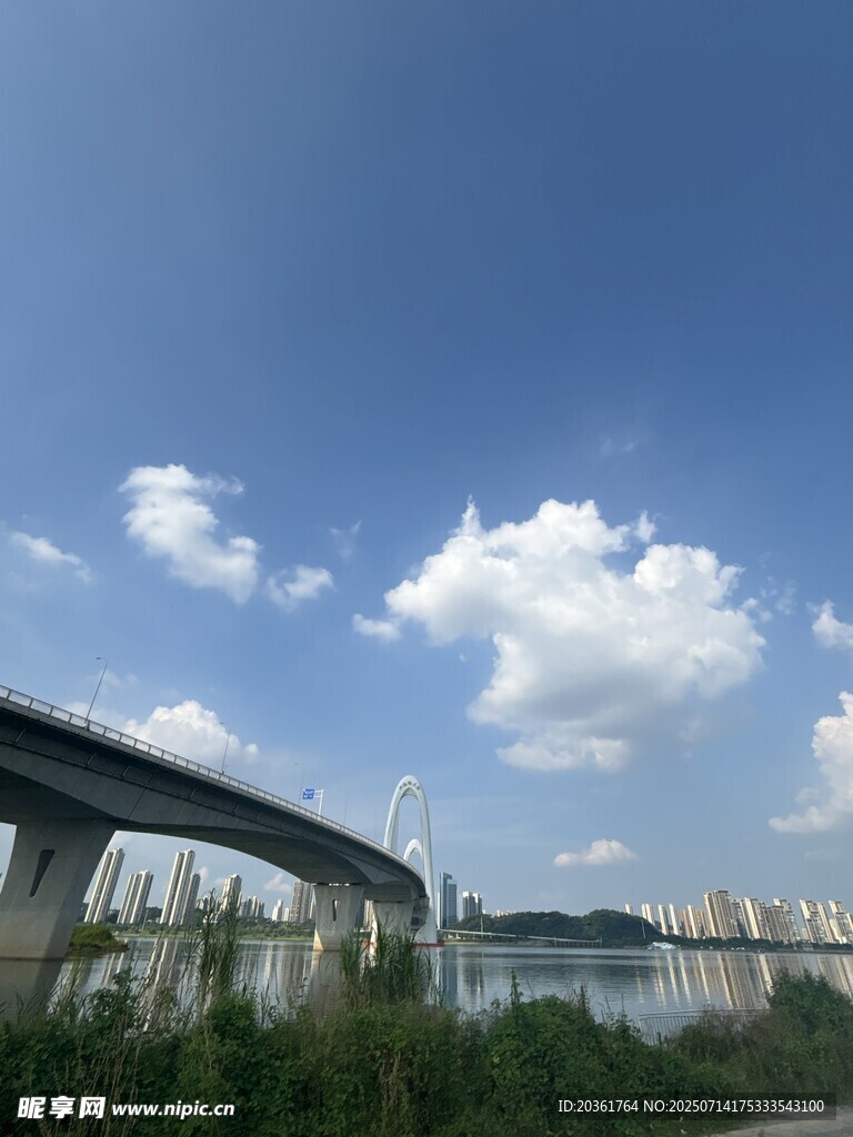 蓝天桥梁风景图